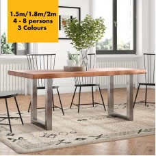 Rustic Industrial Solid Wood Dining Table / Desk / Work Table - Chunky Timber / Steel Legs (Square Box Legs) - 1.5m (150cm) / 1.8m (180cm) / 2m(200cm) c/w silver Square Box Legs x 2 4-8 Persons Rustic Industrial Solid Wood Dining Table / Desk / Work Table - Chunky Timber / Steel Legs (Square Box Legs) - 1.5m (150cm) / 1.8m (180cm) / 2m(200cm) c/w silver Square Box Legs x 2 4-8 Persons